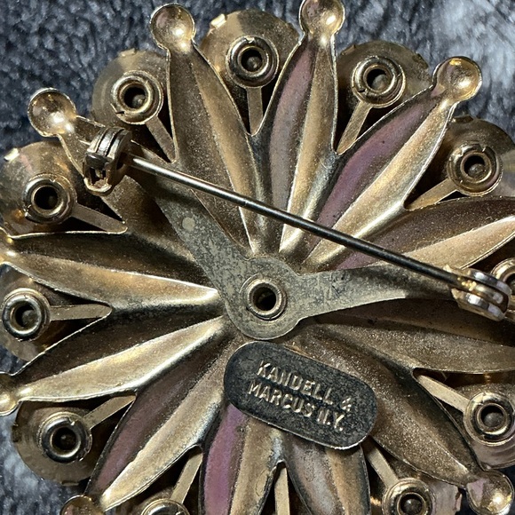 Kandell & Marcus Elegant Aurora Borealis Crystal Brooch - Picture 2 of 5